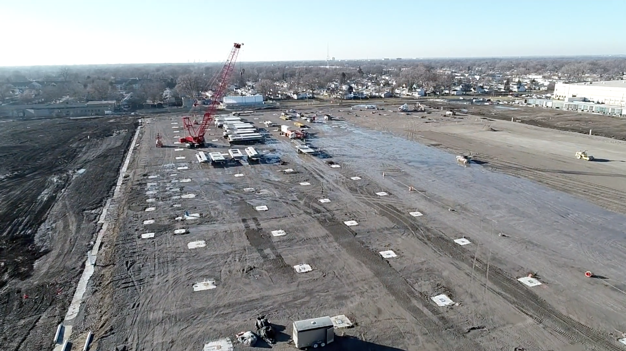 An arial view of the Tri-County Commerce Center that Site Development, Inc. worked on