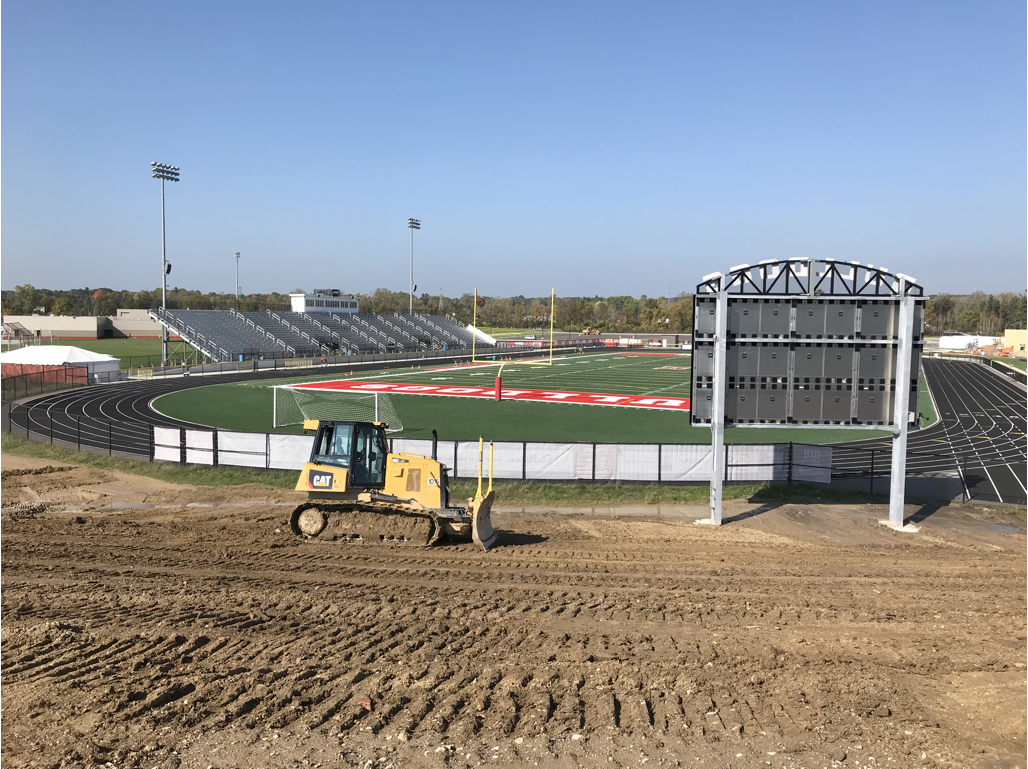 Site Development, Inc employees work on the new Romeo High School.