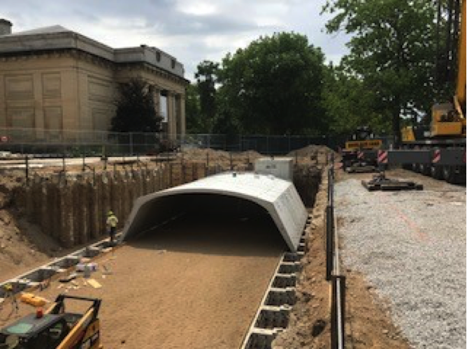 The job site for Site Developments, Inc.'s Center Campus University of Michigan project