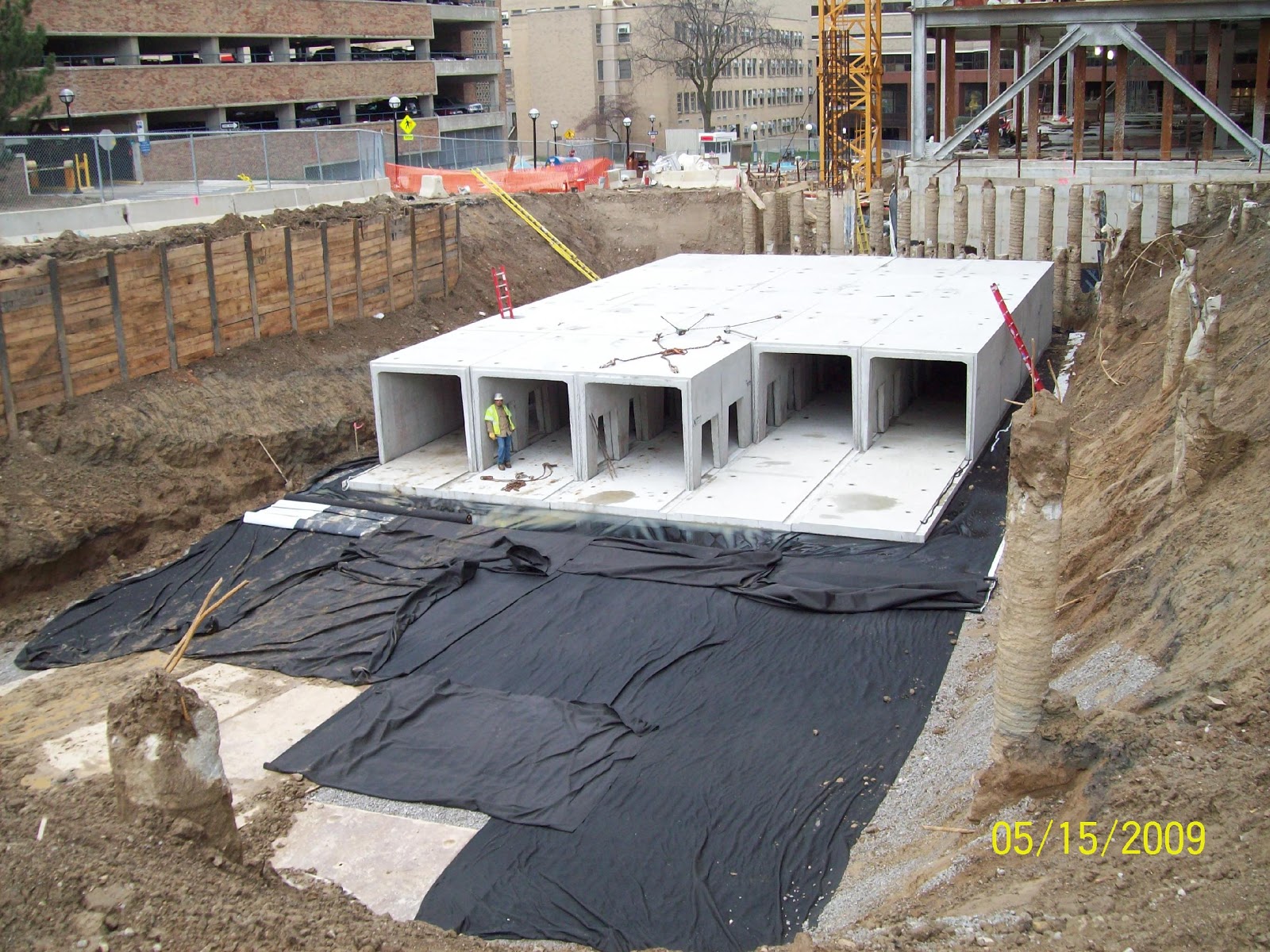 Site Development, Inc. employees work on the C. S. Mott Hospital job site.